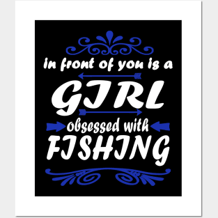 Fishing angling women's day girls nature saying Posters and Art